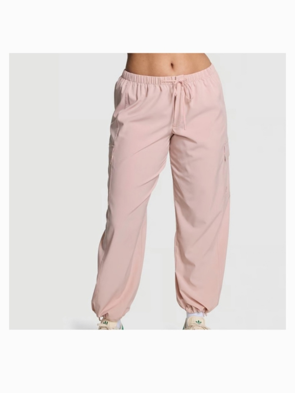 NWOT PINK Tech Stretch Cargo Jogger Parachute Pants in Pink  (S)